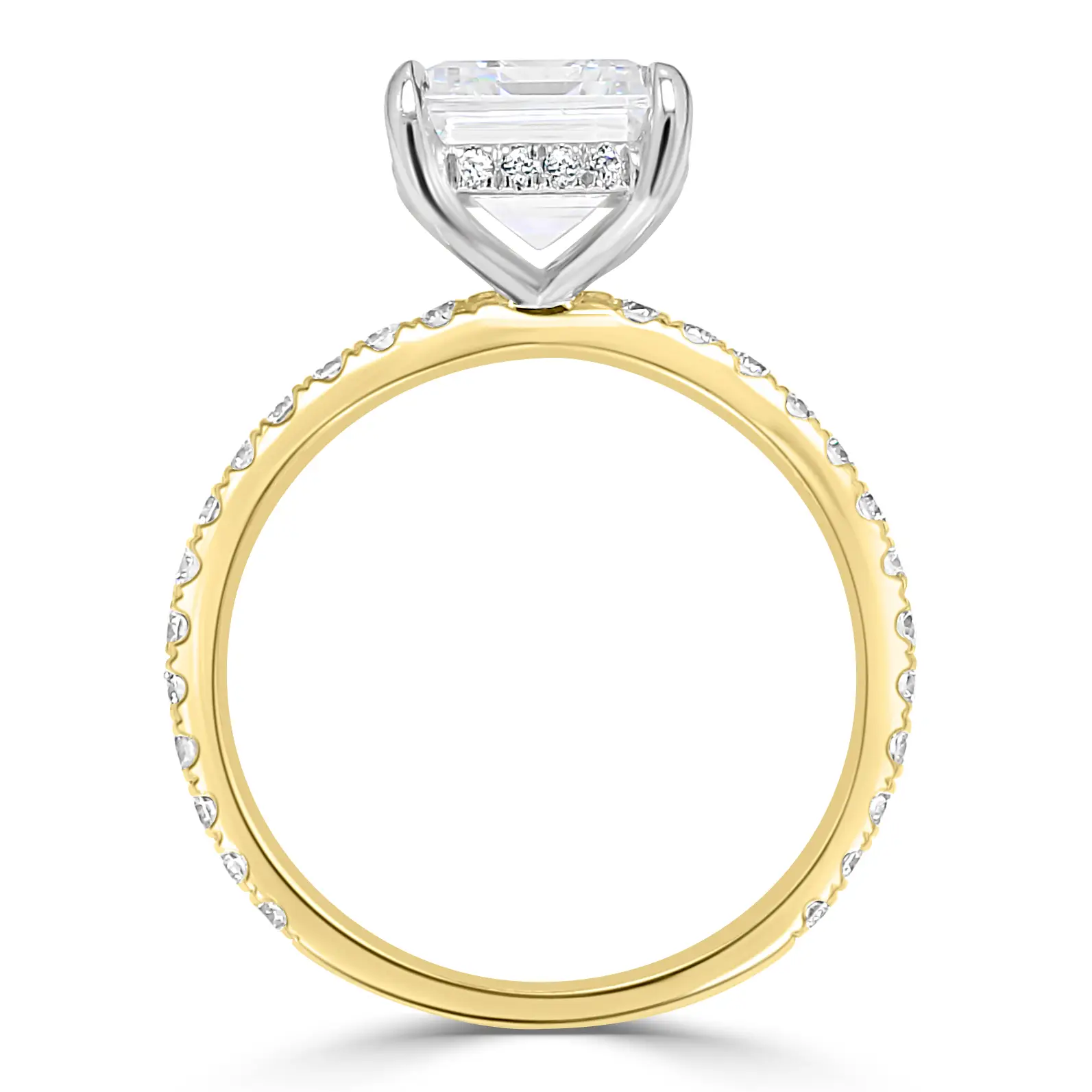 Yellow Gold Two-Tone French Pave Beautiful Engagement Ring jewelry store near me